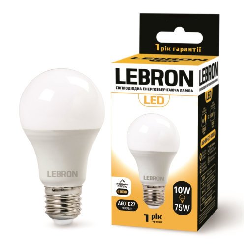 LED лампа Lebron L-A60 10W Е27 4100K 11-11-32