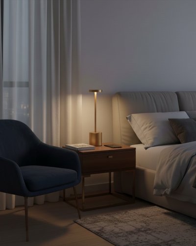 Настольная LED лампа аккумуляторная Kloodi 5W 2700K/4000K/6500K IP20 золото TA-5V UNO CCT GD