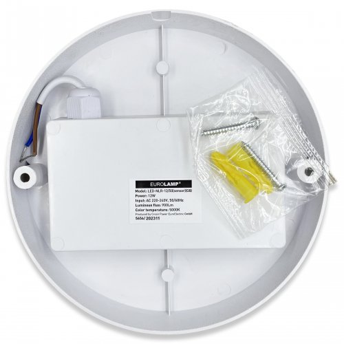 LED світильник Eurolamp накладний круглий ЖКГ G8 12W 5000K з датчиком руху LED-NLR-12/50(sensor)(G8)