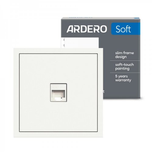 Розетка Ardero ER151PC-W Soft одинарна комп'ютерна біла 8634