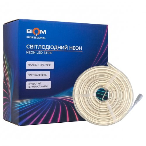 LED неон Biom SMD2835 120шт/м 12W/м 4000-4500K IP65 24V 11х5 BNSP-24-511-2835-120-NW-1 28460