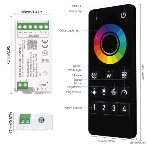 Пульт д/у Prolum Wi-Fi ССT 4-Zone TUYA HomeLink 404029