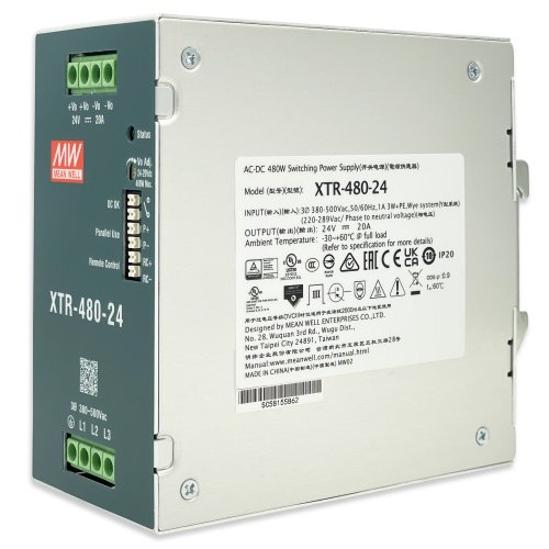 Блок живлення Mean Well 480W 20A 24V XTR-480-24