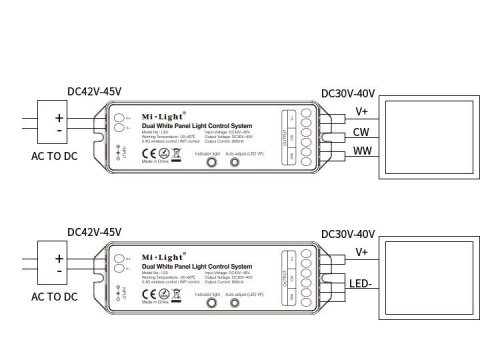 Багатозонний диммер Mi-Light Dual White Panel Light Control System 900 мА TK-3U