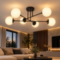 Люстра Velmax V-CL-LINE3-Globe-Bl под лампы 6xE27 черный 23-12-28