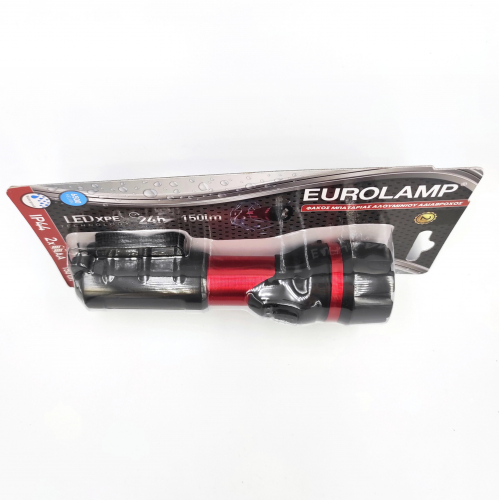Портативний світлодіодний ліхтарик Eurolamp водостійкий 1 Вт 6500K червоний FLASH-1W(red)