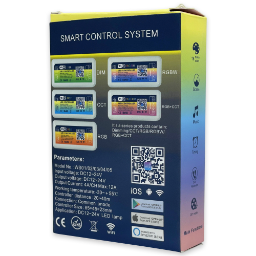 LED диммер LT WiFi WS01 12-24 V 12 А 144Вт для одноколірних стрічок 70031