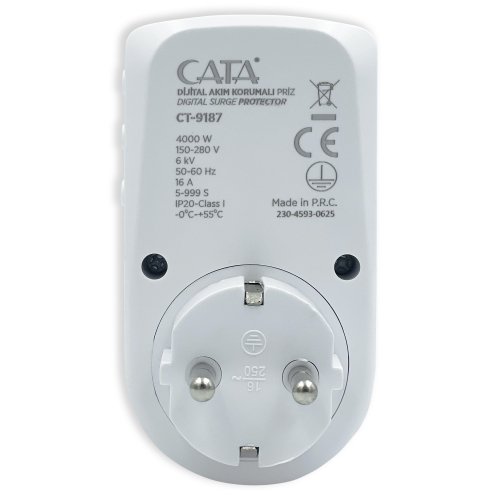 Реле напряжения в розетку Евросвет CATA CT-9187 4000W 000060288
