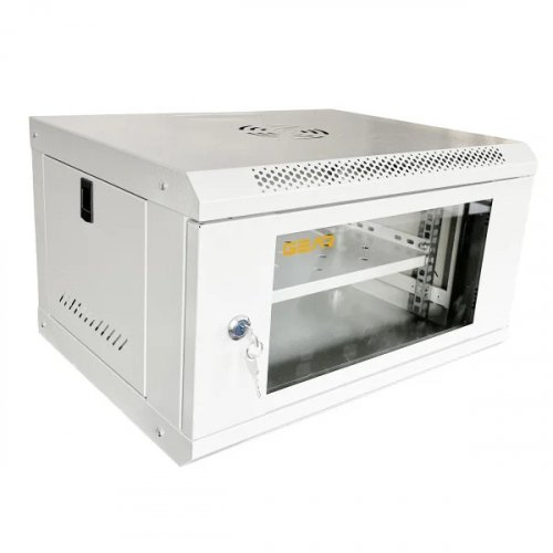 Шафа серверна настінна Gear 19 6U з полицею 600x450x300 сірий GWMSN-6U-600-450G