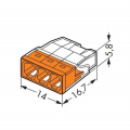 Клемма компактная Wago 3X2.5 c пастой Alu-Plus 2273-243