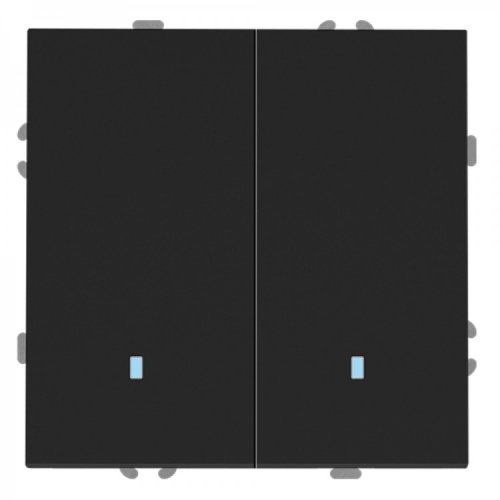 Выключатель Ardero EV112L-B Soft двухклавишный с подсветкой черный 8701