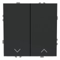 Выключатель для жалюзи Ardero EV152-B Soft двухклавишный черный 9080