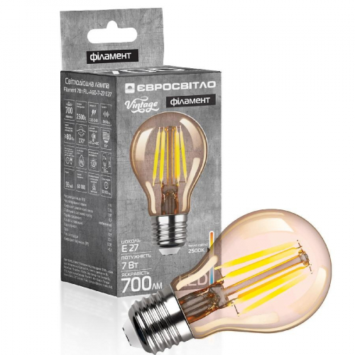 LED лампа Евросвет Filament FIL-A60 7W 2500K E27 000059860