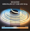 LED стрічка LT COB 608шт/м 7+7W/м 24V IP20 2700-6500K Multi White 10мм COB-24-MW-608 91106