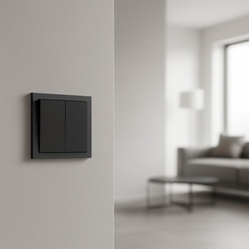 Выключатель Ardero EV112V-B Soft двухклавишный черный 8696