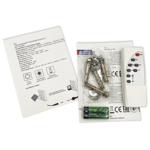Світлодіодний LED прожектор на сонячній батареї Horoz TIGER 100W 6400К IP65 068-012-0100-010