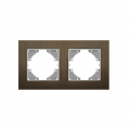 Рамка шоколадний алюміній 2 пости горизонтальна Videx Binera VF-BNFRA2H-CH