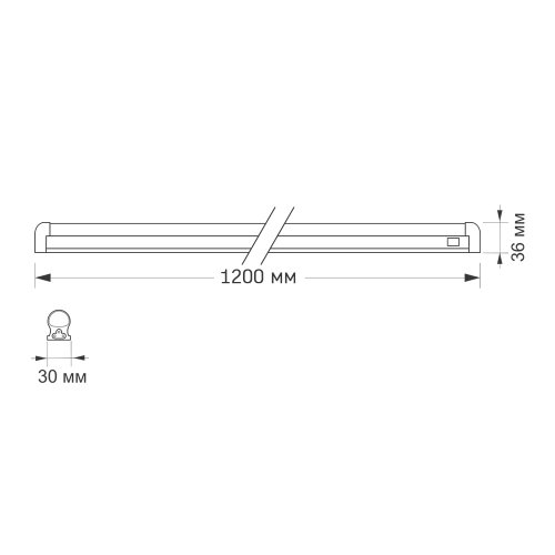 LED фітосвітильник лінійний Videx FITO T8 20W 1,2М 660nm+450nm VL-T8FF-2012B