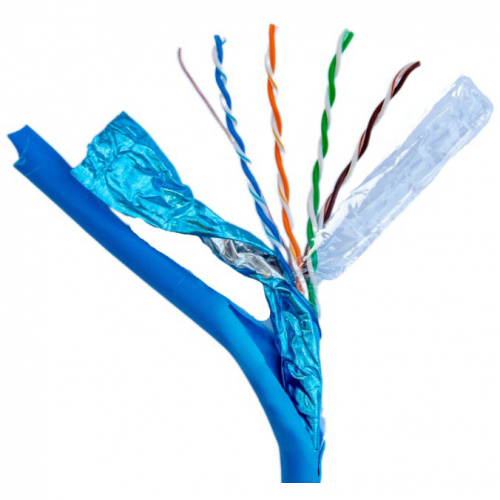 Витая пара Gear FTP Cat.5E CCA(25) 4P 0.51мм Al foil Indoor 305м blue GEC-FTPCCA25051305