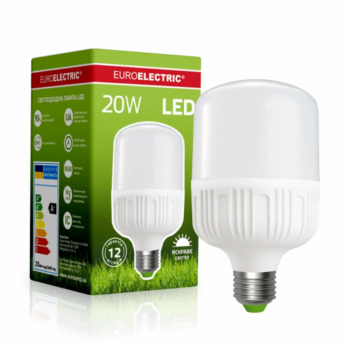 LED лампа Euroelectric 20W Е27 4000K LED-HP-20274(P)