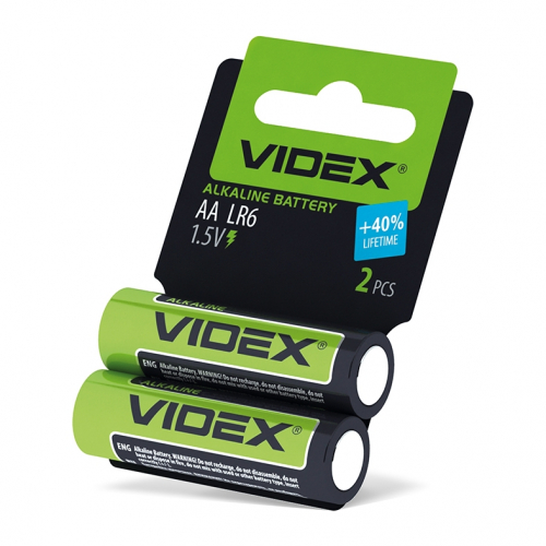 Батарейки лужні Videx LR06/АА SHRINK CARD блістер 2шт. LR6/AA 2pcs SC