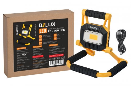 Світлодіодний LED прожектор Delux EL- 100 10W 6500К IP54 акумуляторний 90023322