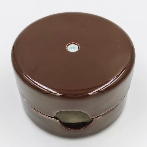 Распределительная коробка 80мм RE керамическая коричневая ретро