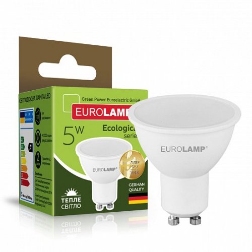 LED лампа Eurolamp ECO серия "P" MR16 5W GU10 3000K LED-SMD-05103(P)