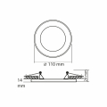 LED cветильник Videx встроенный DL4R 6W+3W 5000K+2700K с декоративной подсветкой VL-DL4R-0652