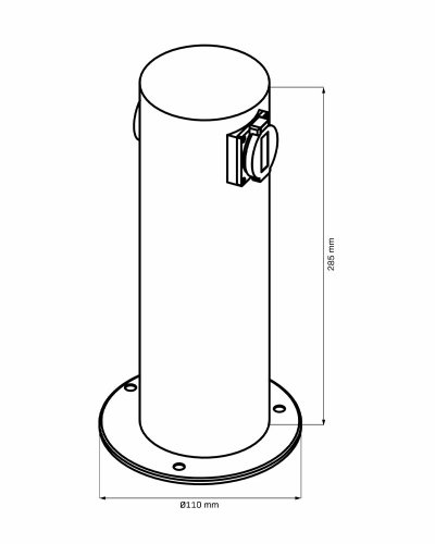 Вуличний стовпчик Goldlux Elektri з розетками IP44 чорний 327956