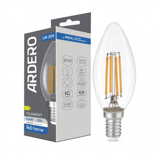 Світлодіодна LED лампа Ardero LB-201 5.4W E14 4000K 8775