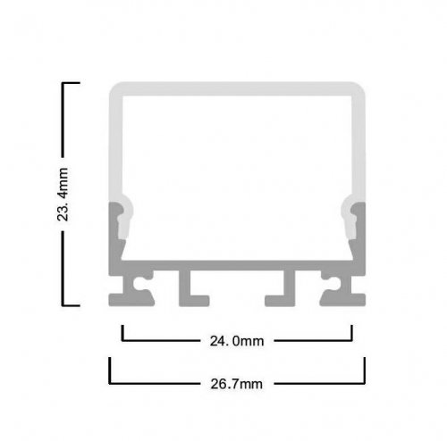 Комплект LEDBOX S профіль підвісний алюм. LP-SL155C + розсіювач матовий 15413