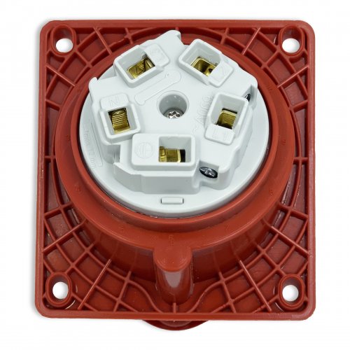 Розетка силова промислова TP Electric 5x32A 3P+N+PE із заземленням кутова 60-40-91