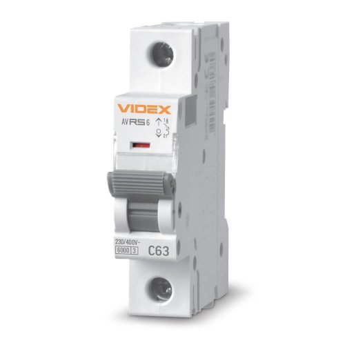Автоматический выключатель Videx RESIST RS6 1п 63А С 6кА VF-RS6-AV1C63