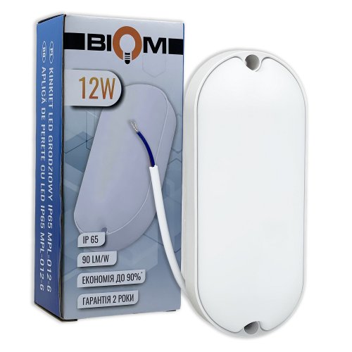 LED светильник Biom ЖКХ MPL-О12-6 12W 6000K IP65 овальный 17816