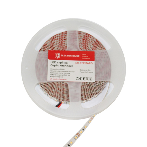 LED лента ElectroHouse Architect 120шт/м 13.5W/м IP20 12V янтарный EH-STR12ARO