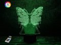 3D світильник "Метелик" з пультом+адаптер+батарейки (3ААА) 02-009