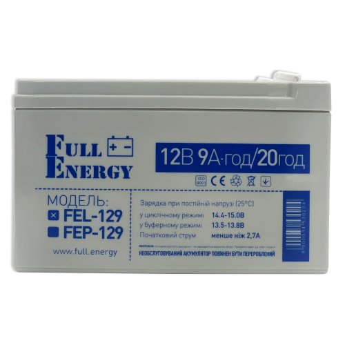 Акумулятор гелевий Full Energy 12В 9 Ач FEL-129