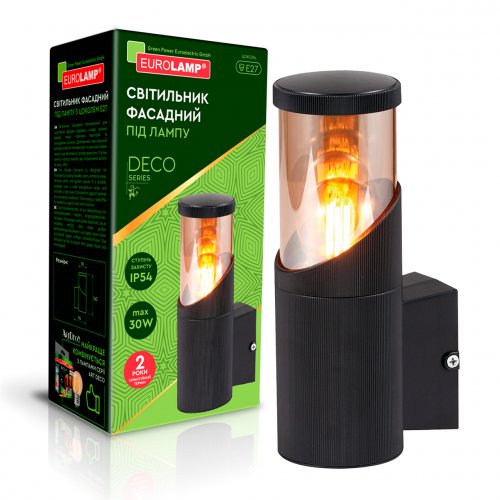Уличный светильник Eurolamp DECO S Е27 IP54 черный BRA-1xE27(DECO)S