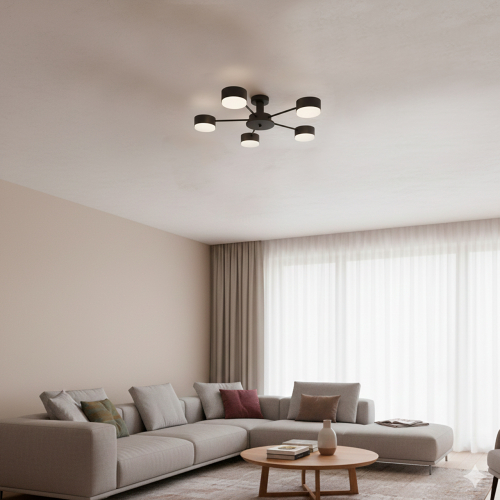 Світильник накладний Eurolamp під лампи 5xGX70 IP20 чорний LED-LR-5хGX70(black)