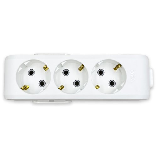 Колодка 3 гнезда Viko Multi-let c заземлением белая 90114300 Колодка 3 гнезда Viko Multi-let c заземлением белая 90114300