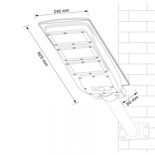 Вуличний LED світильник на сонячній батареї Goldlux 10W 6000К IP65 з датчиком руху 315519