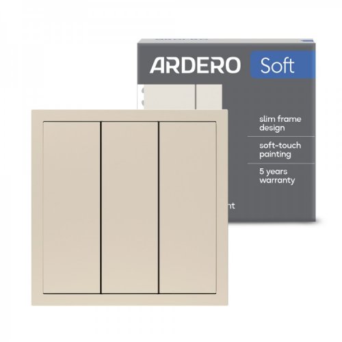 Выключатель Ardero EV113-C Soft трехклавишный шампань 8729