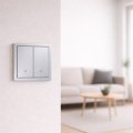 Выключатель Ardero EV112L-S Soft двухклавишный с подсветкой серебро 8721