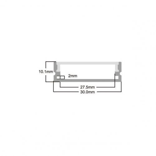 Комплект LEDBOX S профіль накладний алюм. LP-SL265 + розсіювач матовий 17384