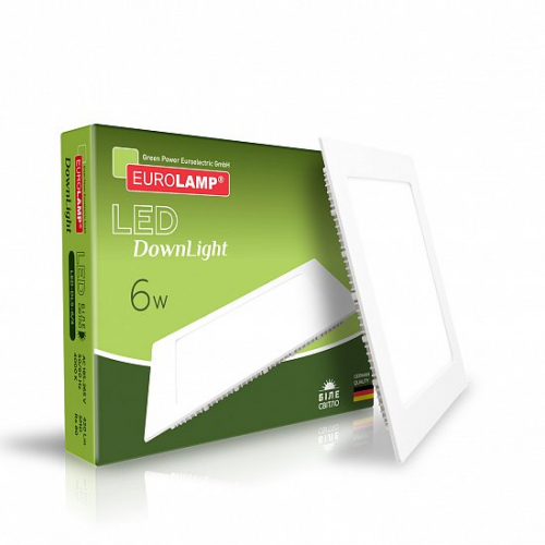 LED светильник Eurolamp 6W 4000K квадратный LED-DLS-6/4