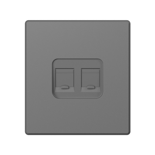 Розетка Videx Nota двойная компьютерная серый графит VF-NT-SK2PC6-GR