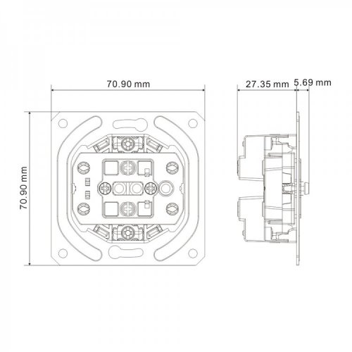 Розетка Ardero ER112-C Soft двойная без заземления шампань 8675