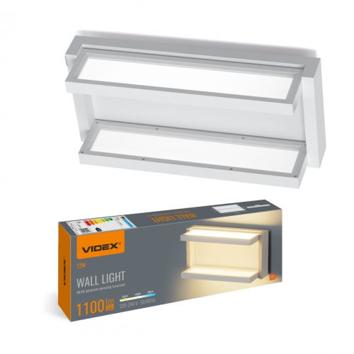 Cветильник настенный Videx WL01 12W 2800/4000/6000K с сенсором белый VL-WL01-12CSW