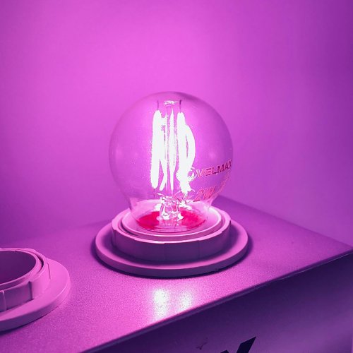 Світлодіодна лампа Velmax V-FILAMENT-G45 2W E27 фіолетова 21-41-36